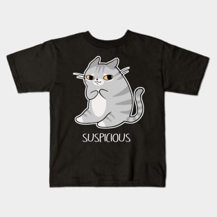 Suspicious Kitten Kids T-Shirt